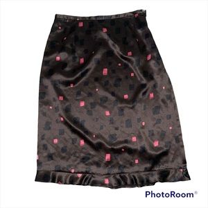 TYLER BOE brown silk retro skirt